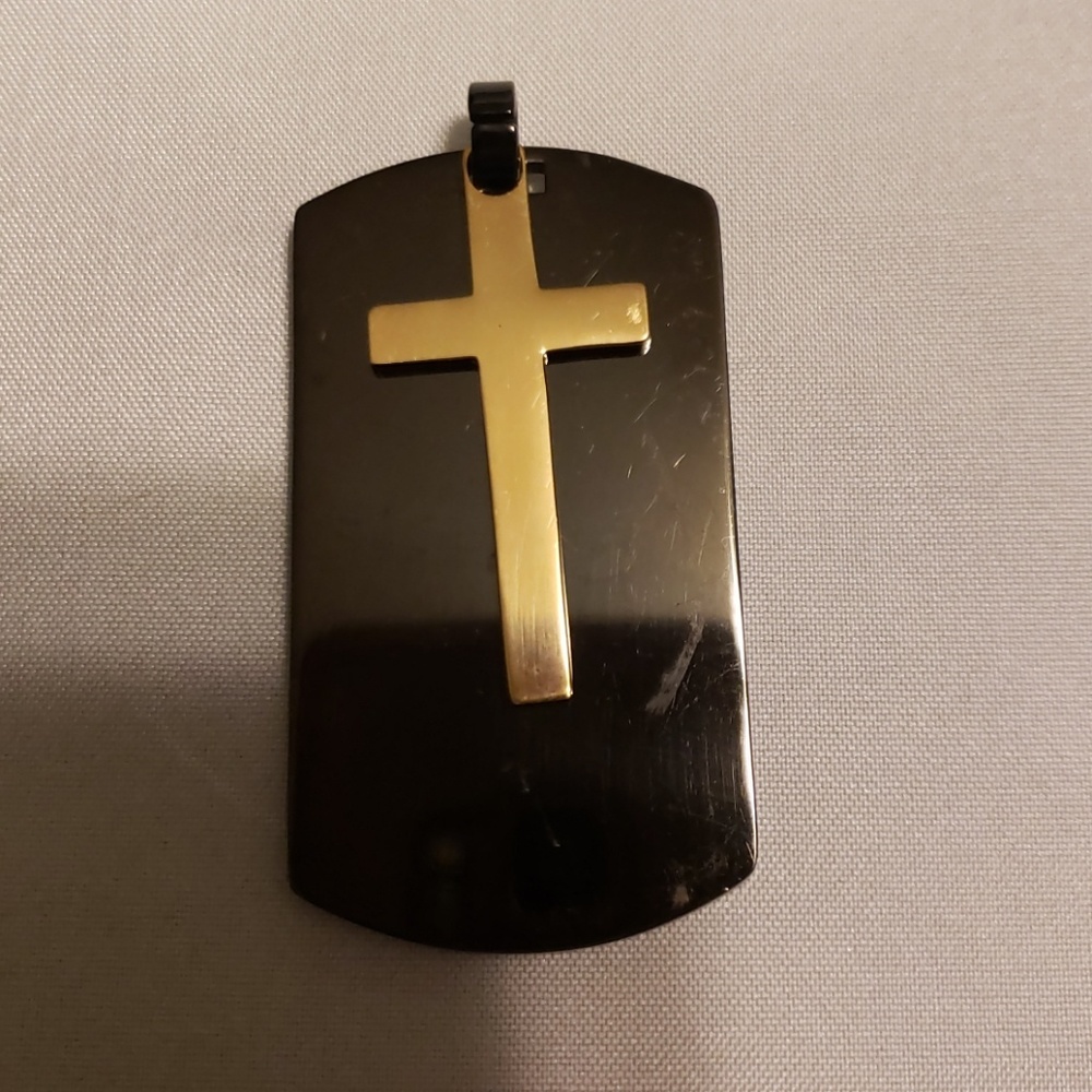 Stainless steel Dog tag with cross